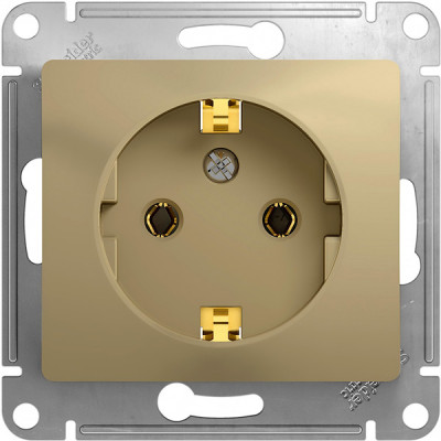 Розетка с/у 2P+E 16A, IP20, Schneider Electric Glossa [GSL000443] титан