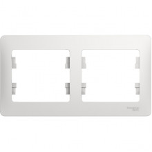 Рамка 2п, IP20, горизонтальная, Schneider Electric Glossa [GSL000102] белый [30]