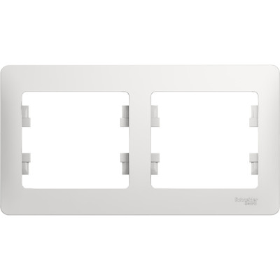 Рамка 2п, IP20, горизонтальная, Schneider Electric Glossa [GSL000102] белый [30]