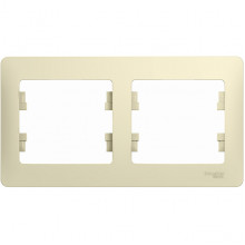 Рамка 2п, IP20, горизонтальная, Schneider Electric Glossa [GSL000202] бежевый