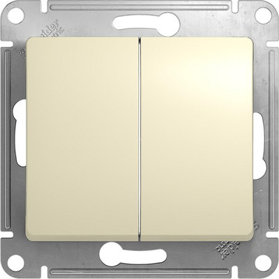 Выключатель с/у 2-кл 10А, IP20, Schneider Electric Glossa [GSL000251] бежевый