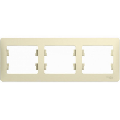 Рамка 3п, IP20, горизонтальная, Schneider Electric Glossa [GSL000203] бежевый