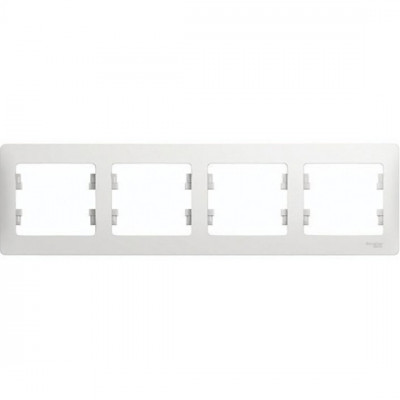 Рамка 4п, IP20, горизонтальная, Schneider Electric Glossa [GSL000104][15] белый