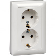 Розетка с/у 2x2P+E 16A, Schneider Electric Хит [RS16-236-B] белый