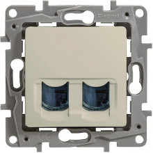 Розетка с/у компьютерная 2xRJ45, Legrand Etika [672355] сл. кость