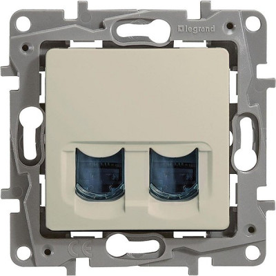 Розетка с/у компьютерная 2xRJ45, Legrand Etika [672355] сл. кость