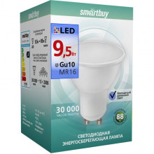 Лампа LED GU10/MR16 софит,  9.5W, 6000K, 760Лм, Smartbuy [SBL-GU10-9_5-60K]