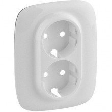 Лицевая панель розетка с/у 2x2P+E, IP20, Legrand Valena Allure [754955] белый