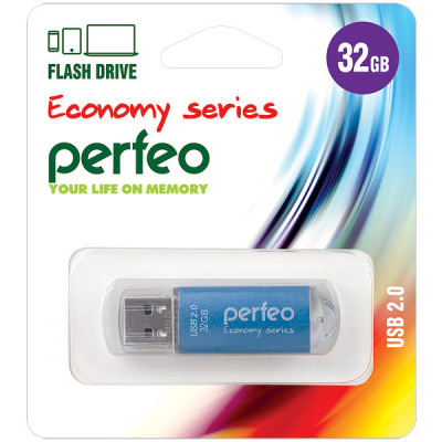 Накопитель USB Flash 32Gb Perfeo E01 Blue