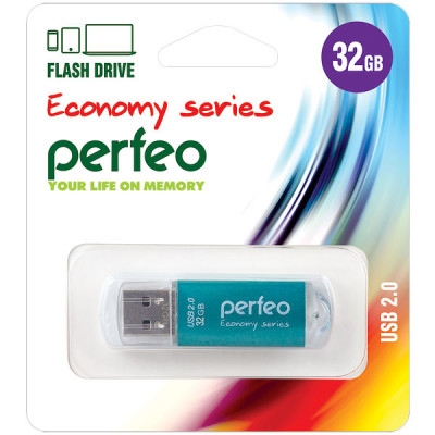 Накопитель USB Flash 32Gb Perfeo E01 Green