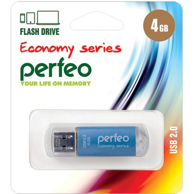 Накопитель USB Flash 4Gb Perfeo E01 Blue