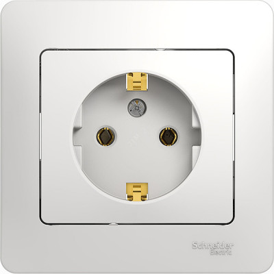 Розетка с/у 2P+E 16A, IP20, в сборе, Schneider Electric Glossa [GSL000142][15] белый