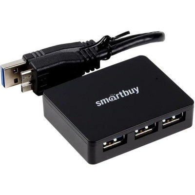 Концентратор USB 3.0 SmartBuy, 4 порта, черный [SBHA-6000-K]