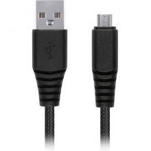 Кабель USB - microUSB, 2.0м, SmartBuy [iK-20n-2] карбон, экстрапрочный, до 2А, черный