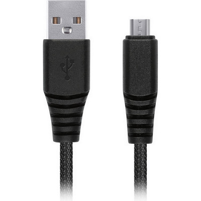 Кабель USB - microUSB, 2.0м, SmartBuy [iK-20n-2] карбон, экстрапрочный, до 2А, черный