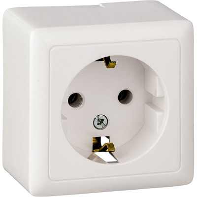 Розетка о/у 2P+E 16А, Schneider Electric Хит [RA16-133-B] белый