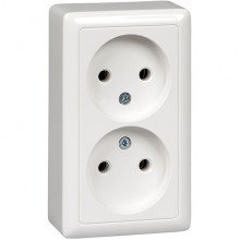 Розетка о/у 2x2P 16А, Schneider Electric Хит [RA16-237-B] белый