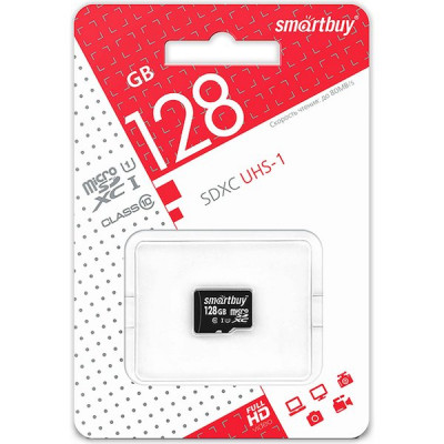 Карта памяти Micro SDXC 128Gb SmartBuy Class 10 UHS-1 без адаптера