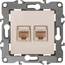 Розетка с/у компьютерная 2xRJ45, ЭРА12 [12-3108-02][10] слоновая кость