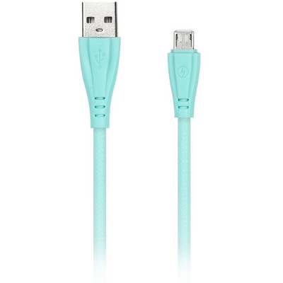 Кабель USB - microUSB, 1.0м, SmartBuy [iK-12RG lgreen] в резин. оплетке, свет. зелен.