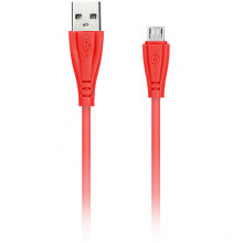 Кабель USB - microUSB, 1.0м, SmartBuy [iK-12RG red] в резин. оплетке, красный