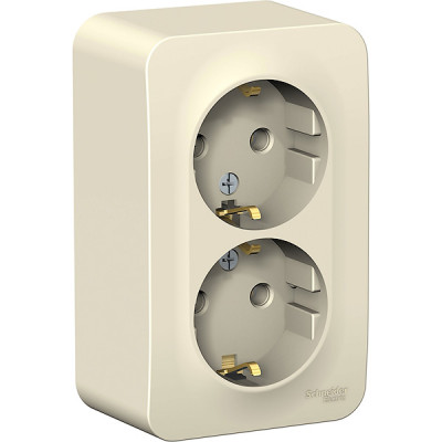 Розетка о/у 2x2P+E 16А, Schneider Electric Blanca [BLNRA010202] молочный