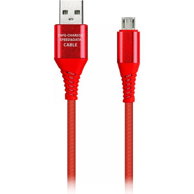 Кабель USB - microUSB, 1.0м, SmartBuy [iK-12ERG red] в резин. оплетке Gear