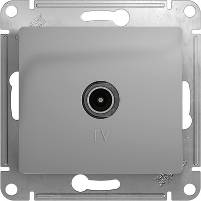 Розетка с/у TV одиночная, IP20, 1дБ, Schneider Electric Glossa [GSL000391] алюминий