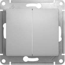 Выключатель с/у 2-кл 10А, IP20, Schneider Electric Glossa [GSL000351] алюминий