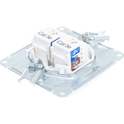 Розетка с/у компьютерная 2xRJ45, IP20, Schneider Electric Glossa [GSL000185KK] белый