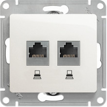 Розетка с/у компьютерная 2xRJ45, IP20, Schneider Electric Glossa [GSL000185KK] белый