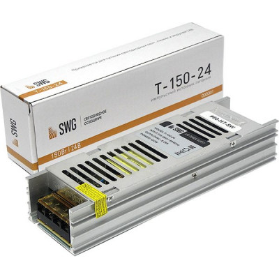 Блок питания 24V 150W, IP20, металл решетка узкий [T-150-24]