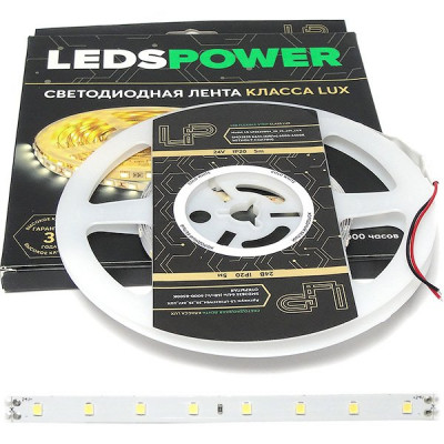 Лента LED 24В IP20 SMD2835  64/м, б/хол, 6Вт/м, 5м/ц.1м, LP LUX