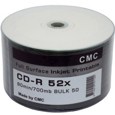 Диск CD-R 700Mb 52x BULK [CMC] inkjet printable [Sp50/600]