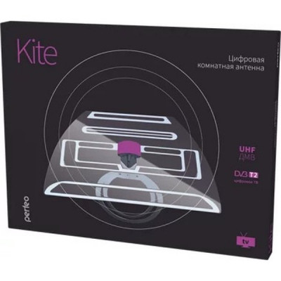 Антенна Perfeo KITE, комн. активная, усилитель, питание от ресивера 5В, DVB-T2 [PF_A4210/BAS-5122]