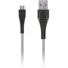 Кабель USB - microUSB, 1.0м, SmartBuy [iK-10n-2 white] карбон, экстрапрочный, белый