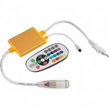 Контроллер RGB для гибкого неона 220В, 1200Вт, IP67, ИК пульт 24кн, GL [GDC-RGB-1200-NL-IP67-220]