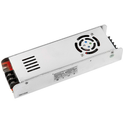 Блок питания 12V 350W, IP20, металл решетка узкий, кулер, GENERAL [GDLI-S-350-IP20-12]