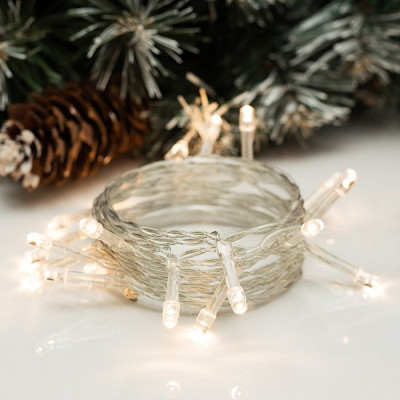 Гирлянда Нить  2м, прозр., LED-20-4.5 V, 3*АА, 2 режима, ТЕПЛЫЙ БЕЛЫЙ [3584011]
