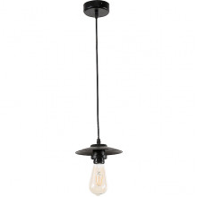 Светильник подвесной 1*E27*40W, металл, d180*150-780, планка, ЭС [18310/1BK] черный