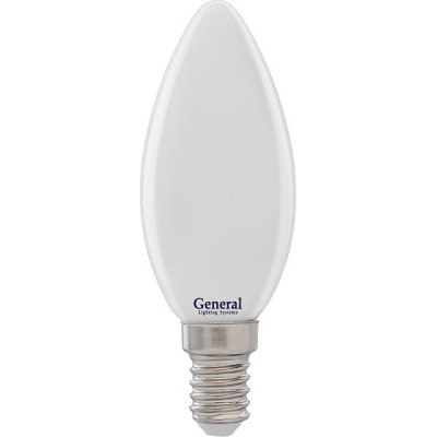 Лампа LED E14/C37 свеча,  8W, FILAMENT матовый, 4500K, 560Лм, GL [GLDEN-CS-M-8-230-E14-4500]