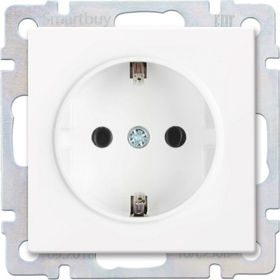 Розетка с/у 2P+E 16A, SmartBuy Нептун [SBE-05w-16-S1-Z] белый