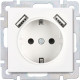 Розетка с/у 2P+E 16A + 2xUSB, SmartBuy Нептун [SBE-05w-16-S1-USB] белый