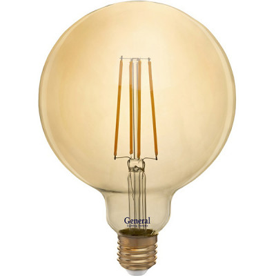 Лампа LED E27/G125 шар,  8W, FILAMENT золотой, 2700K, 810Лм, GL [GLDEN-G125S-8-230-E27-2700]