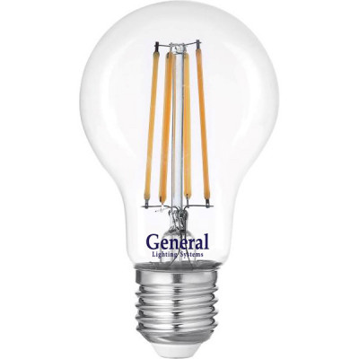 Лампа LED E27/A60 груша, 13W, FILAMENT, 4500K, 1165Лм, GL [GLDEN-A60S-13-230-E27-4500]