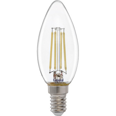 Лампа LED E14/C37 свеча, 10W, FILAMENT, 4500K, 790Лм, GL [GLDEN-CS-10-230-E14-4500]