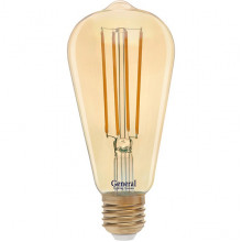 Лампа LED E27/ST64 Эдисон, 10W, FILAMENT GOLD, 2700K, 810Лм, GL [GLDEN-ST64S-10-230-E27-2700]
