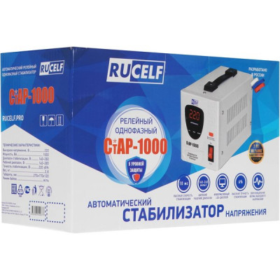 Стабилизатор напряжения  1000ВА, 140-260В, ±6%, 267*120*170, RUCELF СтАР-1000