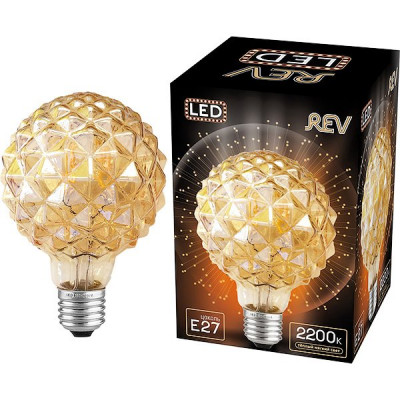 Лампа LED E27/FG125 кристалл, 5W, FILAMENT GOLD, 2200K, 450Лм, REV [32449 2]