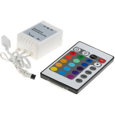 Контроллер ленты LED RGB 12/24В MAX  6А, ИК пульт 24кн, 64*34.5*22.5, GL [GDC-RGB-80-I-IP20-12]